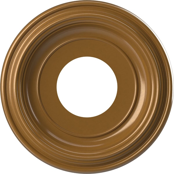 Ekena Millwork Traditional PVC Medallion (Canopies up to 5 1/2"), 10"OD x 3 1/2"ID x 1 1/8"P, Metallic Vintage Gold CMP10TRDVG - main